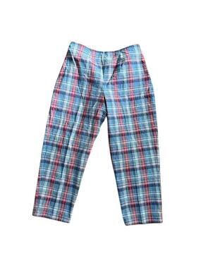 Sag Harbor Red Blue Plaid Dress Pants Size Small Side Zip Professional